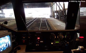 View from cab of DMU